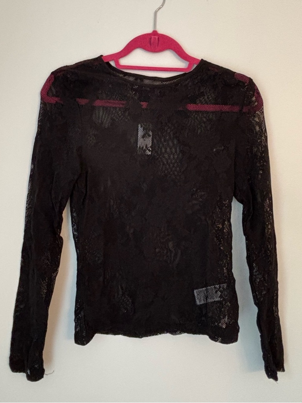 Gap Black Lace Long-Sleeve Crewneck Women's Top Size Medium NWT